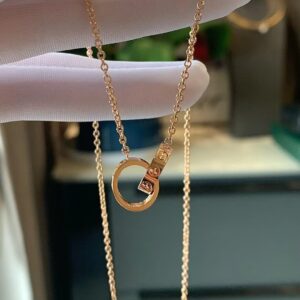 Cartier LOVE series double ring necklace