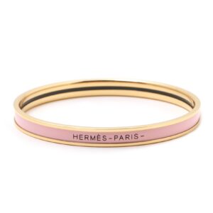 Narrow Enamel Bracelet Gold Tone