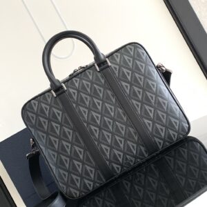 Briefcase with CD diamond pattern canvas