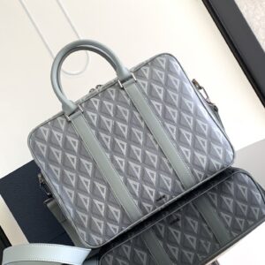 CD Diamond grey canvas briefcase
