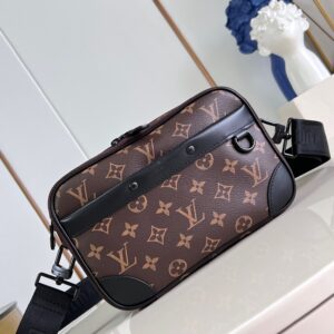 M46955 black premium leather alpha postman bag