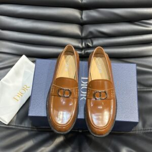 Men's genuine leather thick sole dress shoes