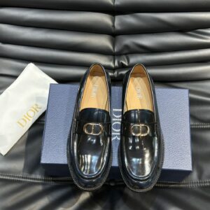 Men's genuine leather thick sole dress shoes