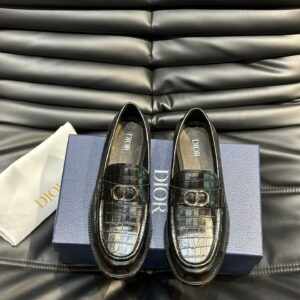 Men's genuine leather thick sole dress shoes