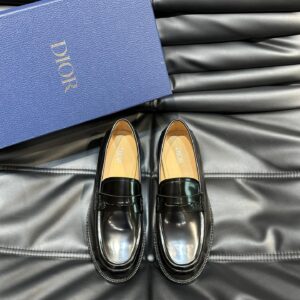 Men's genuine leather thick sole dress shoes
