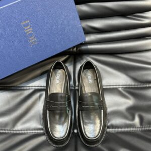 Men's genuine leather thick sole dress shoes
