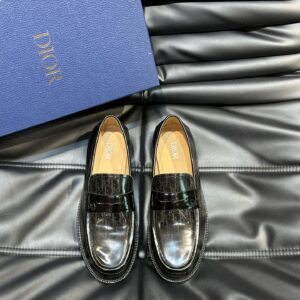 Men's genuine leather thick sole dress shoes