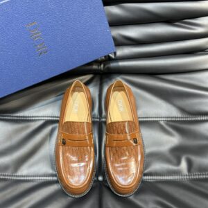 Men's genuine leather thick sole dress shoes