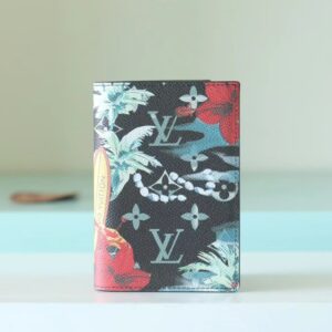 Passport Card Case Black M83749 Heart Screen Print