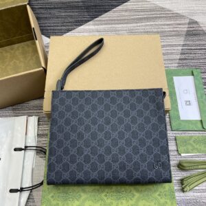 Gray black PVC GG handbag