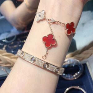 Red onyx stacked cuff bracelets