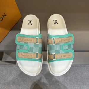 LV high-end mens summer slipper with rubber sole