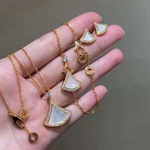 Gold skirt necklace bracelet earrings set