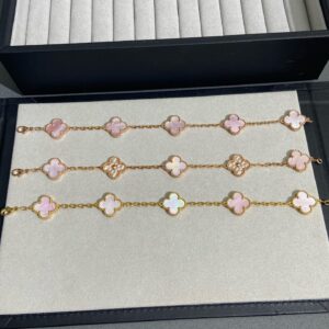 Pink pearl new five flower bracelet