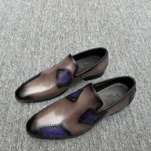 Men's hand-painted leather dress shoes