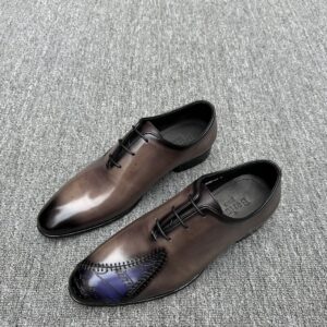 Men's hand-painted leather dress shoes