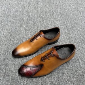 Men's hand-painted leather dress shoes