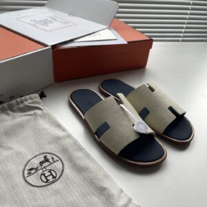 H brand standard mens slipper with double leather sole
