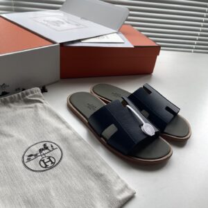 H brand standard mens slipper with leather sole
