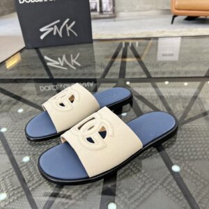 DU brand Italian leather sole mens slipper
