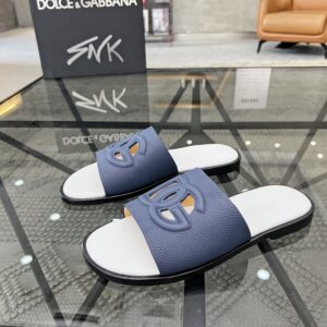 DU brand Italian leather sole mens slipper