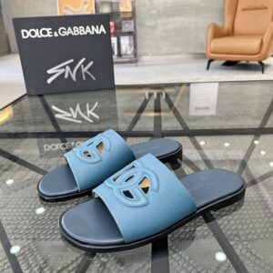 DU brand Italian leather sole mens slipper