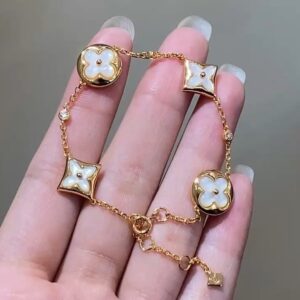 Gold LV four flower bracelet