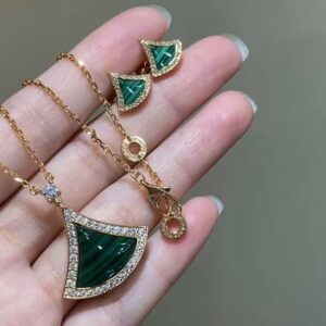 Peacock stone necklace set with earrings