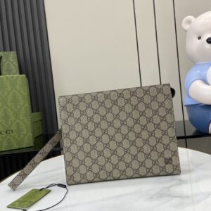 GG detail hand bag with GG Supreme canvas brown
