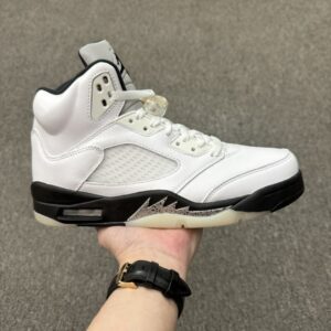 Air Jordan 5 Retro Sail White Black High Top