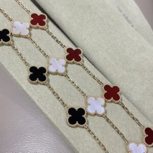 VCA red white black rainbow bracelet