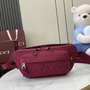 Small GG shoulder bag in rosso ancora canvas