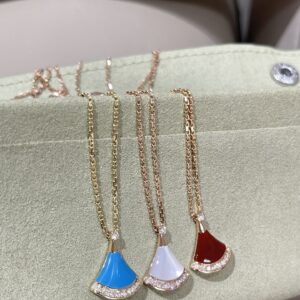 Bvlgari seventh day diamond fan necklace full colors hot sale