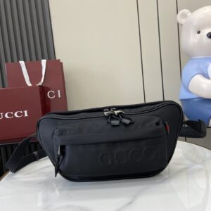 Black nylon small shoulder bag