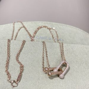 Double ring chain necklace with fashion charm
