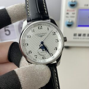 Longines Master Collection moon phase leather strap watch