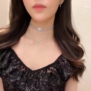 Camellia double layer necklace
