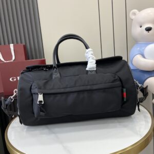 Medium GG travel bag beige umber canvas