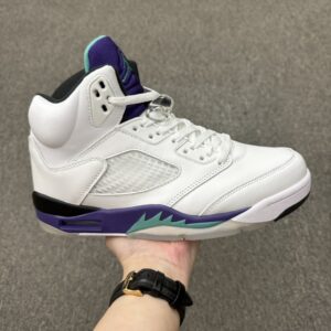 Air Jordan 5 Retro Grape White Purple Green High Top