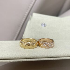 Chanel checkered wide ring