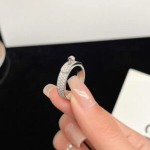 Rose gold full diamond lock head ring