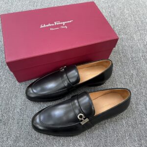 Ferragamo men's leather moccasins with Gancini detail