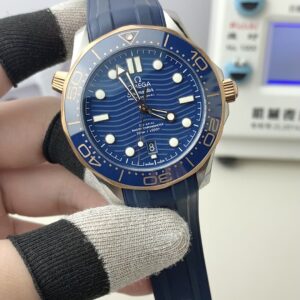 VS Omega Aqua Terra pink blue strap watch