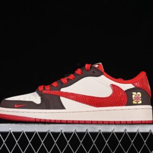 Travis Scott x Fragment Design Air Jordan 1 Low OG Snake Red