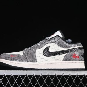 Air Jordan 1 Low Stüssy Grey Snake