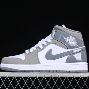 Air Jordan 1 Mid White Grey Black