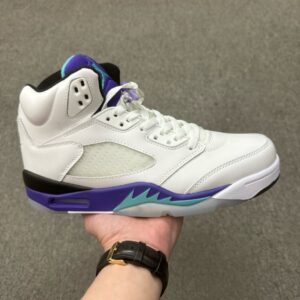 Air Jordan 5 Retro White Purple Grape High Top