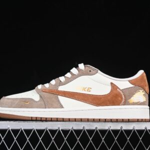 Travis Scott x Air Jordan 1 Low OG SP North America Collaboration Mocha Gold