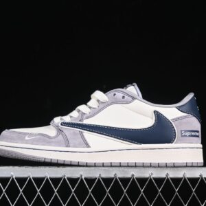 Travis Scott x Air Jordan 1 Low OG SP Supreme Collaboration Gray Blue
