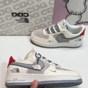 Air Force 1 low-cut shoes white grey red tail